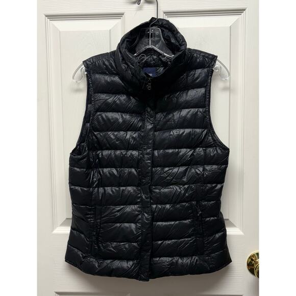 Gap Down Puffer Vest Black Quilted Winter Warmth Basic Minimalist Layer Womens S - Picture 1 of 10